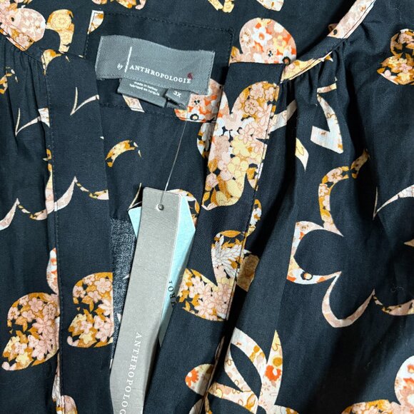 NWT Anthropologie Somerset Mini Dress plus size 3X black neutral floral print - Picture 6 of 10